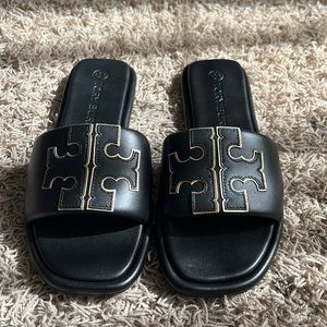 Tory Burch Black Doublet Sport Slides- Size 9